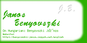 janos benyovszki business card